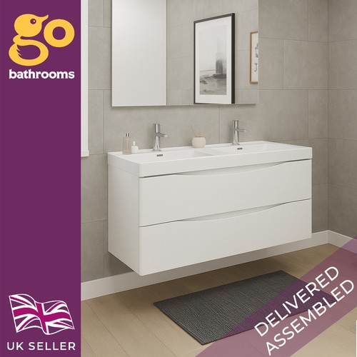 1200mm white gloss bathroom - gloss,